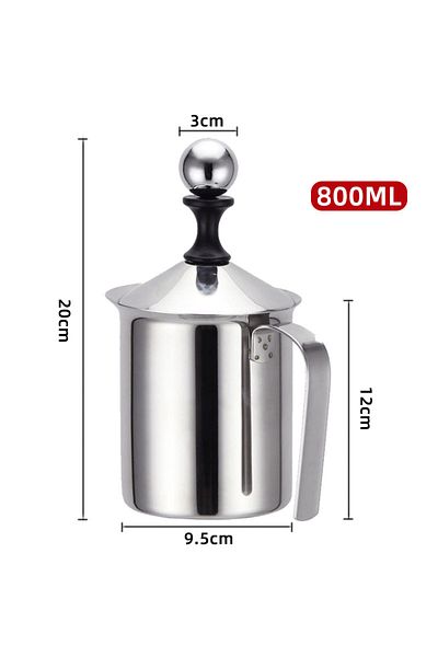 Choice 800ML 800ML Stainless Milk Frother Foam Maker Double Mesh Milk Creamer Milk Foamer Coffee Cappuccino