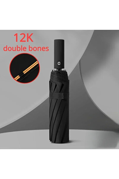 Choice مظلة كبيرة من الذهب الأسود عيار 16 قيراطًا للرجال والنساء بعظام مزدوجة من 24 بونز، مظلات مقاومة للرياح قابلة للطي تلقائيًا