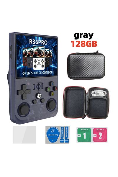 Choice Gray 128gb Open Source R36 Pro Retro Handheld Video Game Console Linux System 3.5 Inch Ips Screen Po