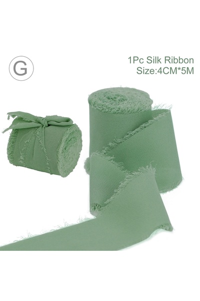 Choice شريط حرير شيفون ساتان متهالك مصنوع يدويًا مقاس 4 سم × 5 متر لتغليف دعوات الزفاف