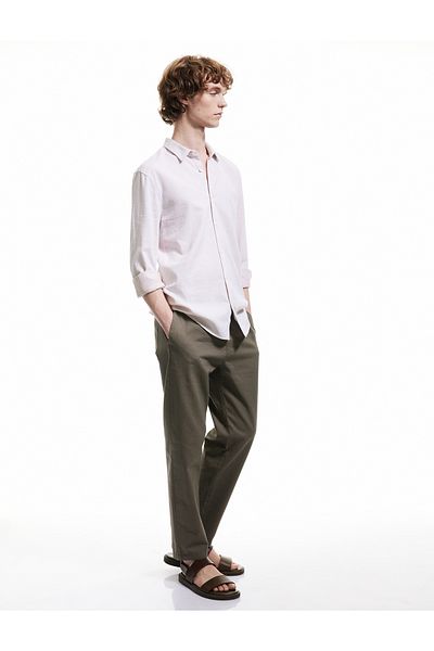 Koton Cotton Buttoned Regular Fit Dobby Long Sleeve Shirt