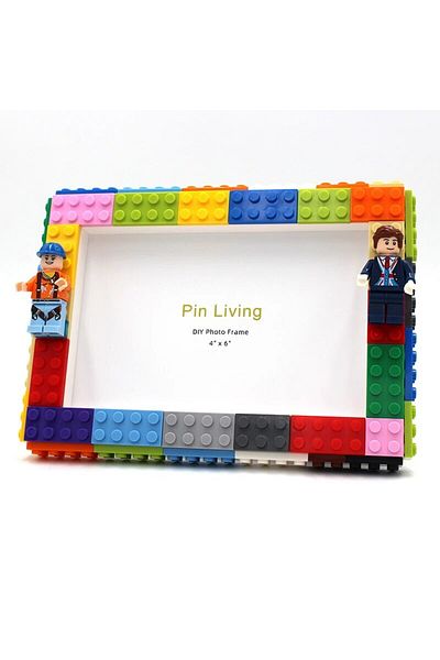 Choice 6 Inch Two People Diy Clourful Building Blocks Photo Frame For Home Decoration Creative Family Activ