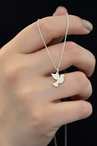 Papatya Silver 925 Ayar Gümüş Rodyum Kaplama Güvercin Kolye