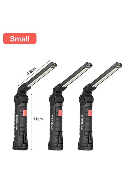 XIWANGFIRE 3Pcs Small Led Work Light Magnetic Base Hook Rechargeable 360°Rotating Portable Handheld Flashlight