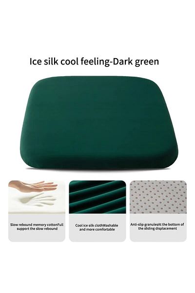 Choice 40x40cm Dark Green Ergonomic Memory Cotton Office Student Seat Cushion Hemorrhoid Cushion Prolonged