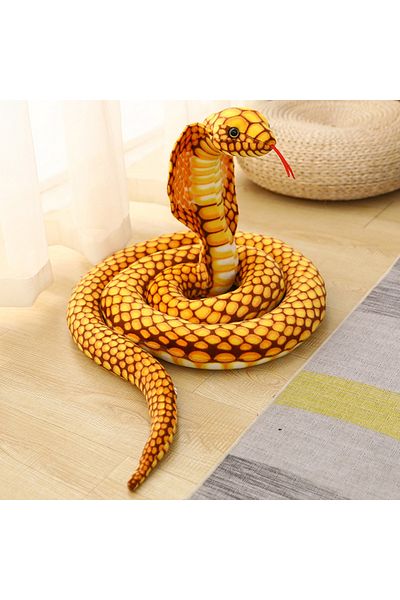 Choice 170cm Yellow Cobra 80/170/240cm Simulated Colorful Cobra Plush Toy Stuffed Animals Snakes Plushies D