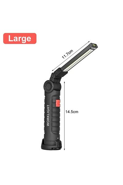 XIWANGFIRE 1PC large Led Work Light Magnetic Base Hook Rechargeable 360°Rotating Portable Handheld Flashlight F