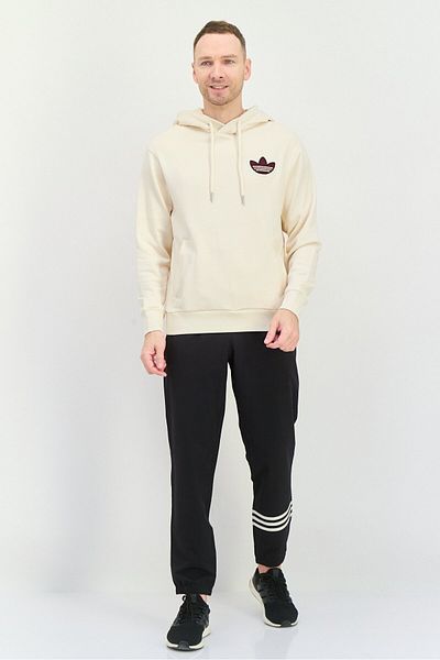 adidas Men Sportswear Fit Long Sleeve Outdoor Hoodie, Cream