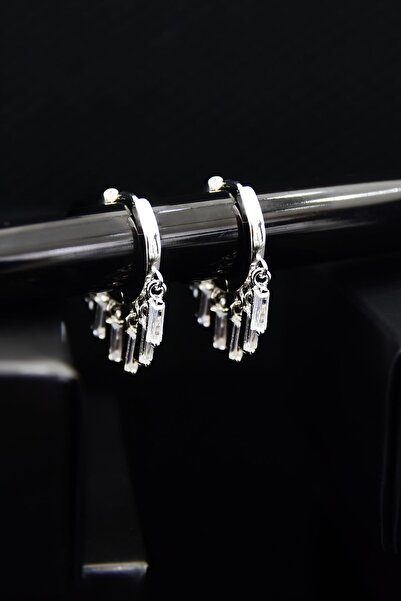 Papatya Silver 925 Ayar Gümüş Rodyum Kaplama Taşlı Shakira Küpe