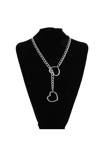 Choice 32in silvercolor Heart Slip Chain Necklace For Women Fashion Punk Rock Goth Choker Jewelry Accessori