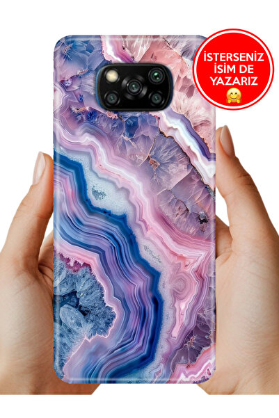 POCO X3 NFC - X3 Pro Kılıf Lüks Desenli Silikon Cover Case Flues Ametist