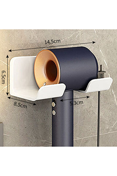 Choice حامل مجفف شعر أبيض مكون من قطعتين مثبت على الحائط لمكواة فرد الشعر ومن...