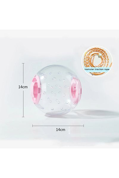Choice pink 14cm Hamster Exercise Ball Transparent Hamster Running Ball Wheel With Traction Rope For Small