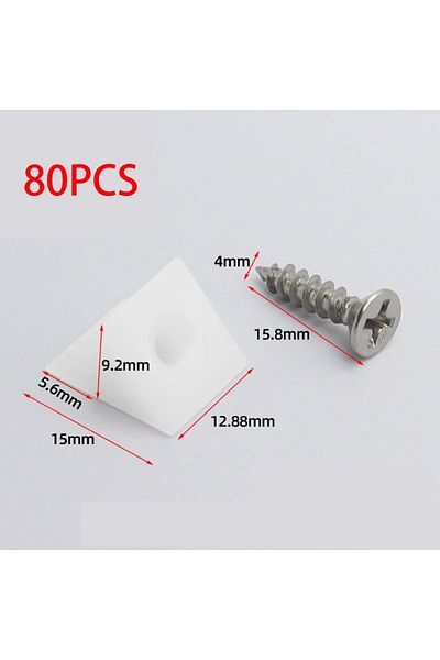 Choice 80pcs 20/40/60/80pcs Drawer Wedges With Screws For Bottom Support Plastic Repair Cabinets Bookshelve