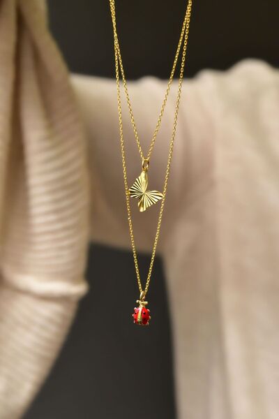 Papatya Silver 925 Ayar Gümüş Gold Kaplama Asansörlü Kristal Kelebek Ve Uğur ...