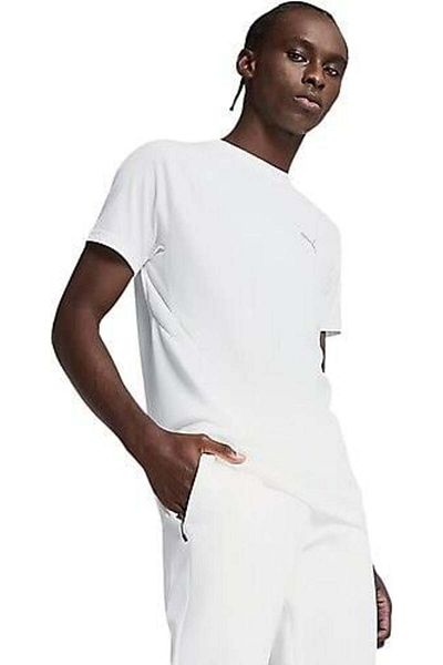 Puma Ανδρικό κοντομάνικο μπλουζάκι EVOSTRIPE Tee White