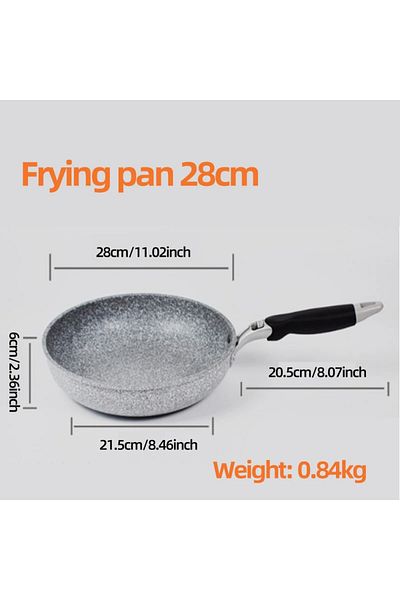 Choice 28cm Frying Pan Durable Stone Frying Pan28/26/24/20cm Wok Non-stick Pan Skillet Cauldron Induction C
