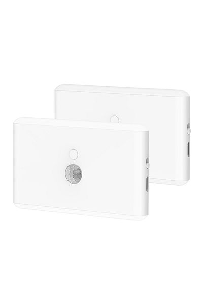SHENZHITECH F19 light 2p LED Motion Sensor Night Light, 3 Modes Stair Lamp, Dimmable Lighting with Battery, for