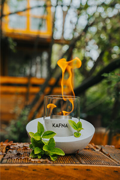 KAFNA Feris Masaüstü Beton Şömine +1lt. Bioethanol Şömine Yakıtı