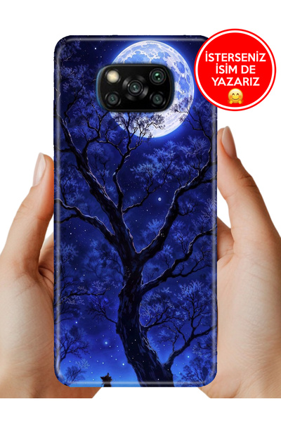 POCO X3 NFC - X3 Pro Kılıf Kamera Korumalı Full Desen Arka Silikon Korkutan Dolunay