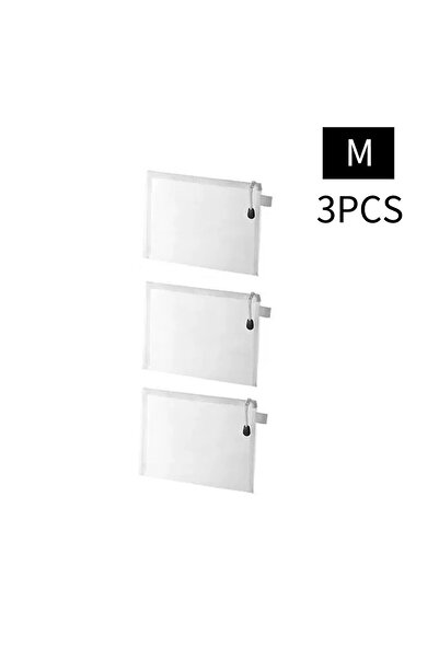 Choice 3pcs-M 3pcs Mesh Zipper Pouch A4A5A6 Student Waterproof Zip File Bag M...