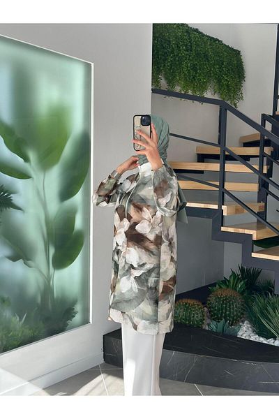 Armine Beige Trend Patterned Tunic 25Yt438