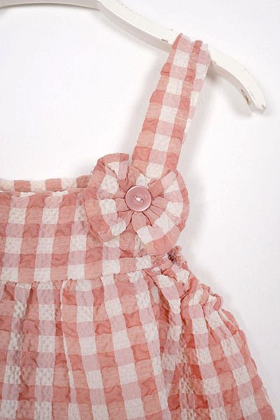 zepkids Strappy Bow Detailed Powder Color Girl's Dress