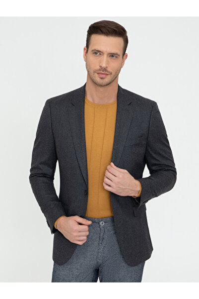 Cacharel Antrasit Slim Fit Yün Ceket 50242804-VR006