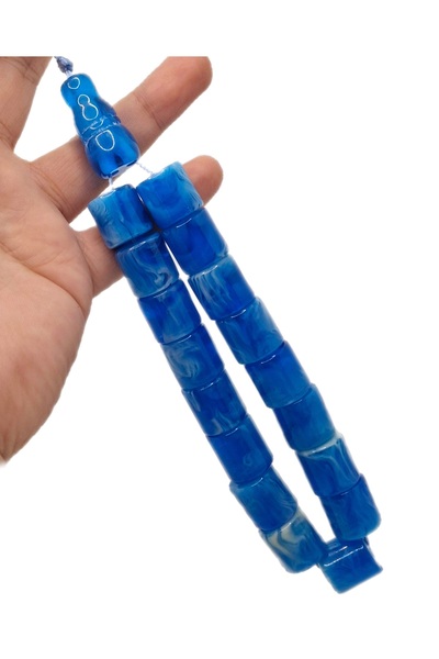 Han Ticarethane Model personalizat de dimensiuni mari, culoare albastră, cu model Efe Mascot Dust Amber Tasbih