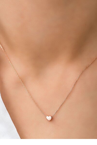 Papatya Silver 925 Ayar Rose Altın Kaplama Gümüş Kalp Kolye