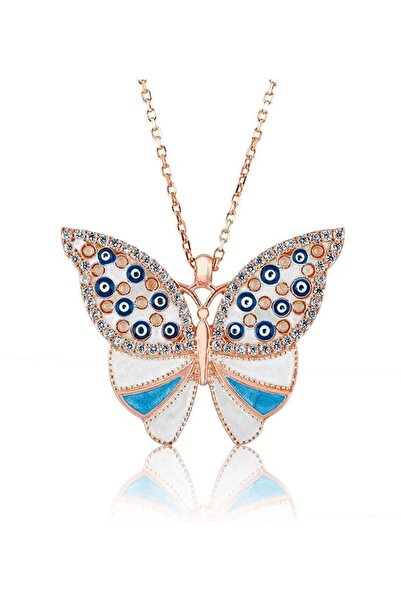 Papatya Silver 925 Ayar Mineli Gümüş Kelebek Kolye