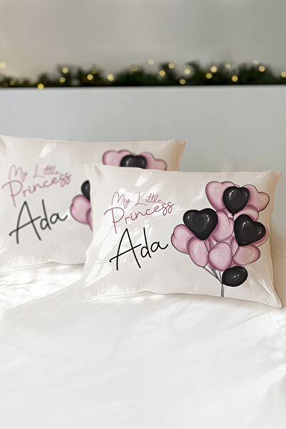 Homamia İsme Özel Baskılı %100 Pamuk Çocuk Yastık Kılıfı (50x70) Balonlar