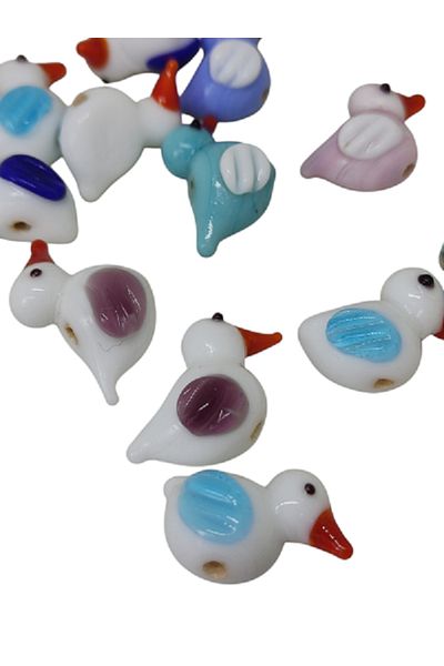 PARACORD 5 Pieces Murano Glass Beads Sparrow
