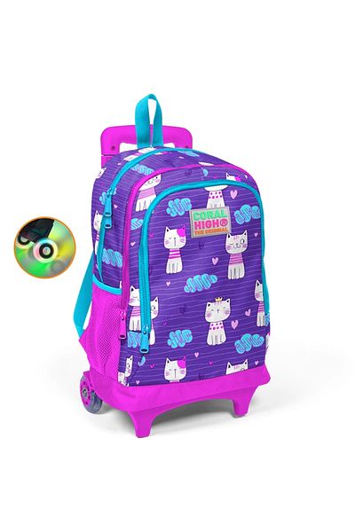 Coral High Coral High 23360 Purple Cat Pattern Illuminated Wheeled Squeegee Back