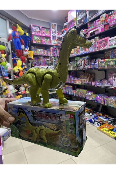 liss çarşı Çift Kafalı Işıklı Yürüyebilen ve Ses Çıkartan Sevimli Dinozor