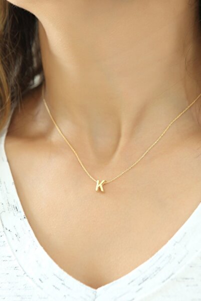 Papatya Silver Harf Kolye. Üç Boyutlu K Harfi. Rose Altın Kaplama 925 Ayar Gü...