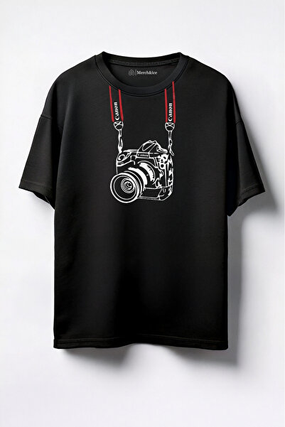 Merch&ice Kamera sa remenom za vrat Štampano Unisex Oversize kroj T-shirt