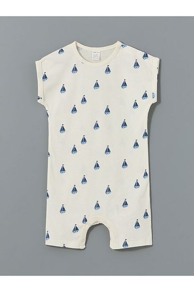 LC Waikiki New Season Crew Neck Printed Baby Boy Jumpsuit 2-Piece - S5Cc72Z1