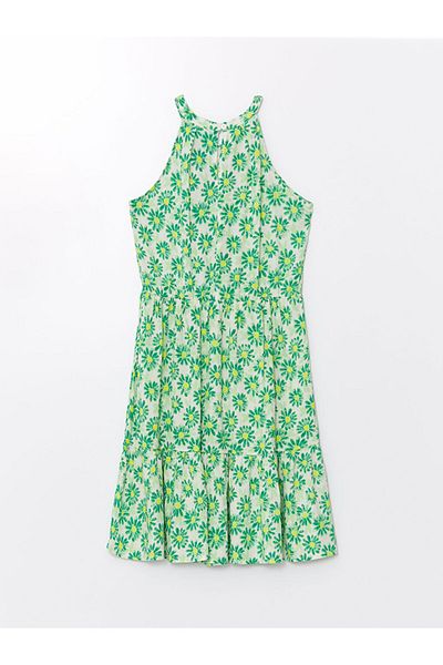 LC Waikiki New Season Halter Neck Floral Girl's Dress - S4Du02Z4