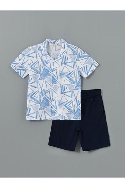 LC Waikiki Patterned Boys' Shirt and Shorts