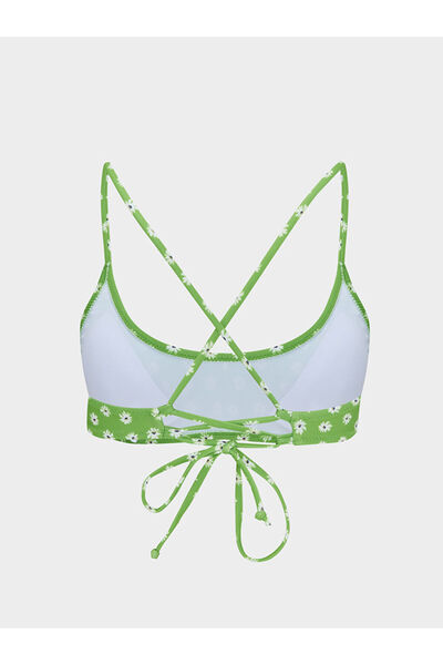 LC Waikiki Πράσινο γυναικείο μπικίνι με λουλούδια με λαιμόκοψη σε σχήμα U