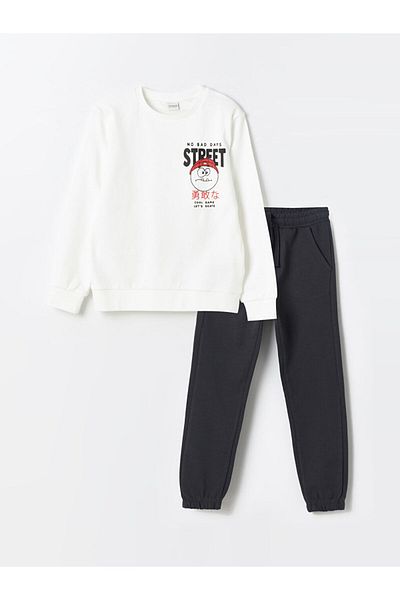 LC Waikiki Σετ αγορίστικη φόρμα LCW Crew Neck Printed