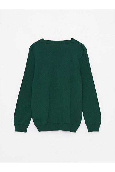 LC Waikiki V-Neck Long Sleeve Boy's Knitwear Cardigan
