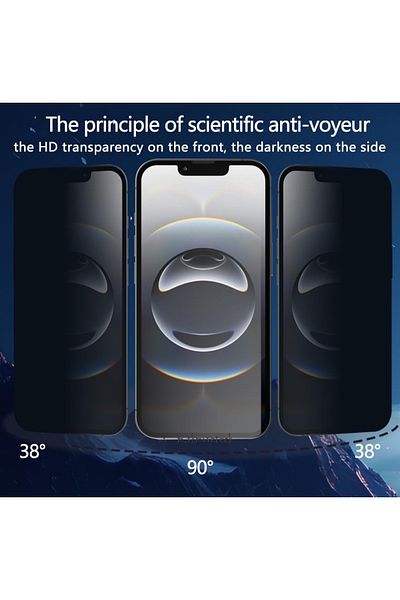 m.tk moveteck واقي شاشة شبح متوافق مع هاتف Apple iPhone 16e، زجاج غير مرئي للخصوصية 5D، زجاج غير قابل للكسر