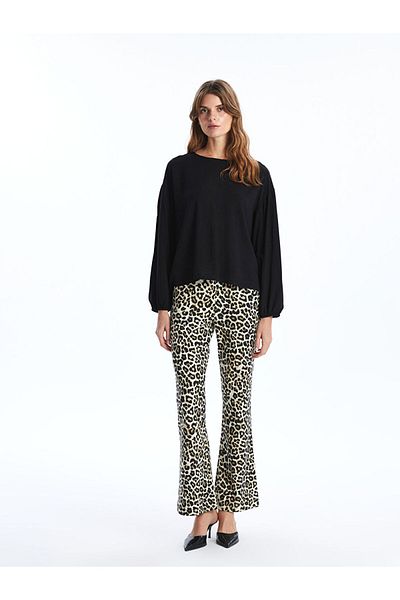 LC Waikiki Lcw Eco Black Crew Neck Women's Blouse