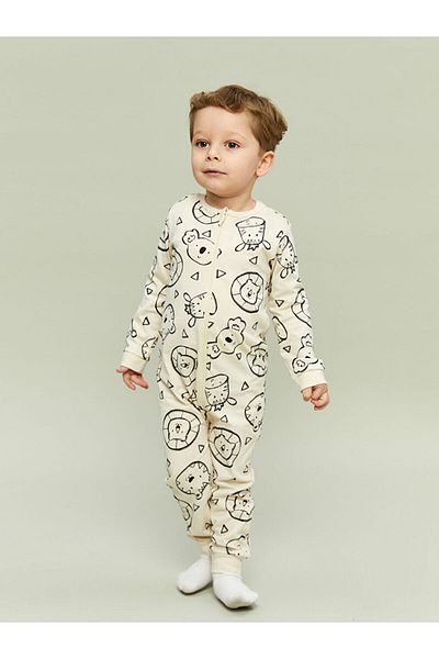 LC Waikiki Lcw Zippered Printed Baby Boy Jumpsuit Fast Fashion