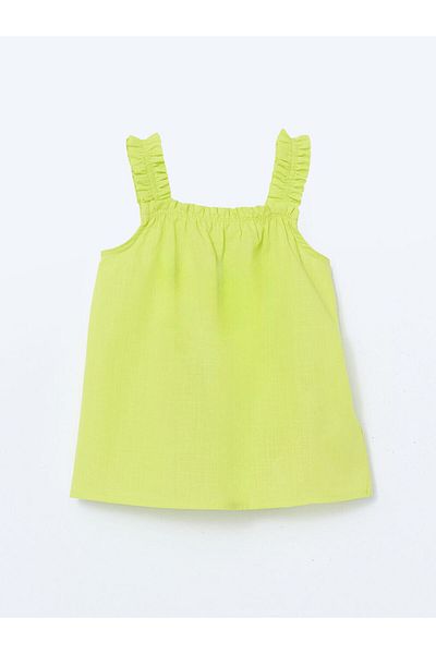 LC Waikiki New Season Square Collar Αμάνικη Basic Παιδική Μπλούζα για κορίτσια - S5FL26Z1
