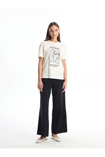 LC Waikiki LCW Crew Neck Printed Short Sleeve Women's T-Shirt