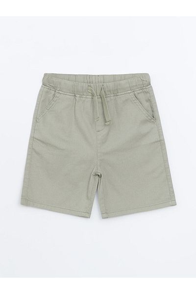 LC Waikiki Black Elastic Waist Boy's Gabardine Shorts