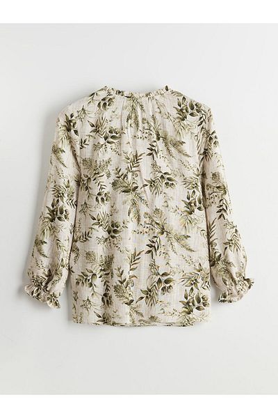 LC Waikiki Women's Blouse with Tie-Down Collar Flower